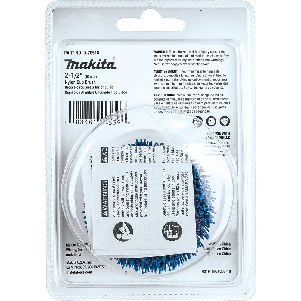 Makita D-70518 2-1/2" Nylon Cup Brush, Fine, 240 Grit