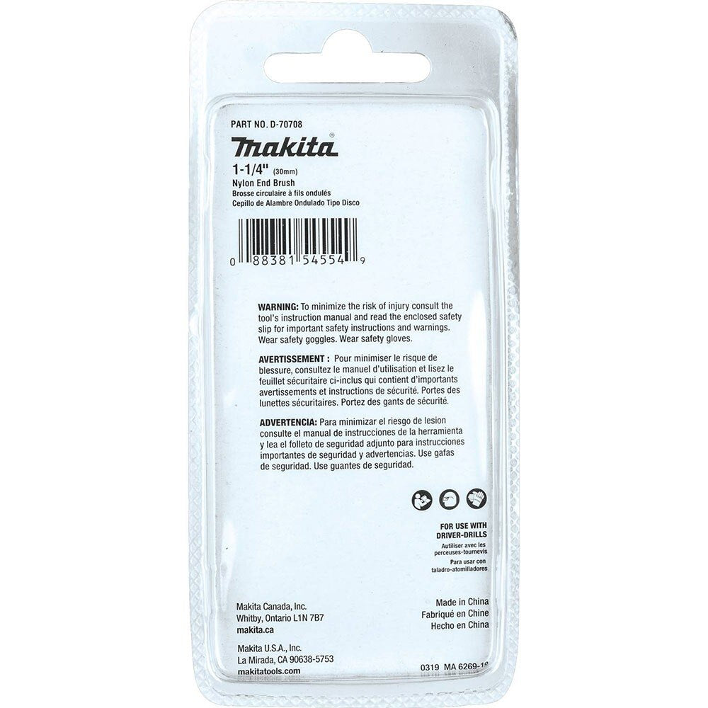 Makita D-70708 1-1/4" Nylon End Brush, Coarse, 80 Grit