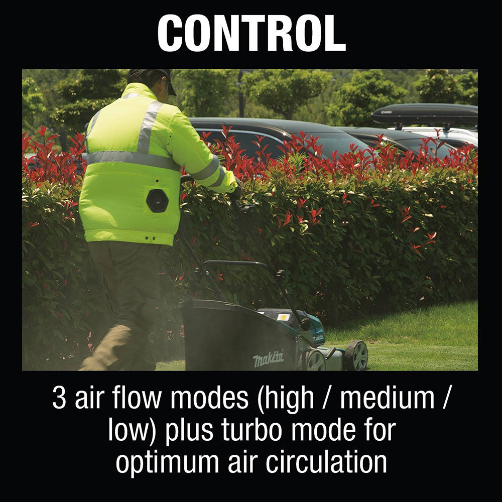 Makita DFJ214ZS 18V LXT Lithium-Ion Cordless High Visibility Fan Jacket (S)