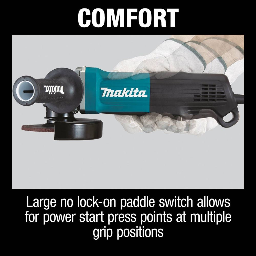 Makita GA4553R 4-1/2" Paddle Switch Angle Grinder, 11 AMP, 11,000 RPM, 5/8" -11, lock-off, no lock-on