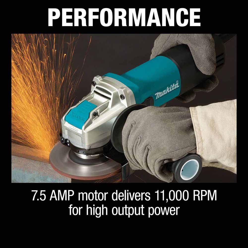 Makita GA4570 4-1/2" X-LOCK Angle Grinder, with AC/DC Switch