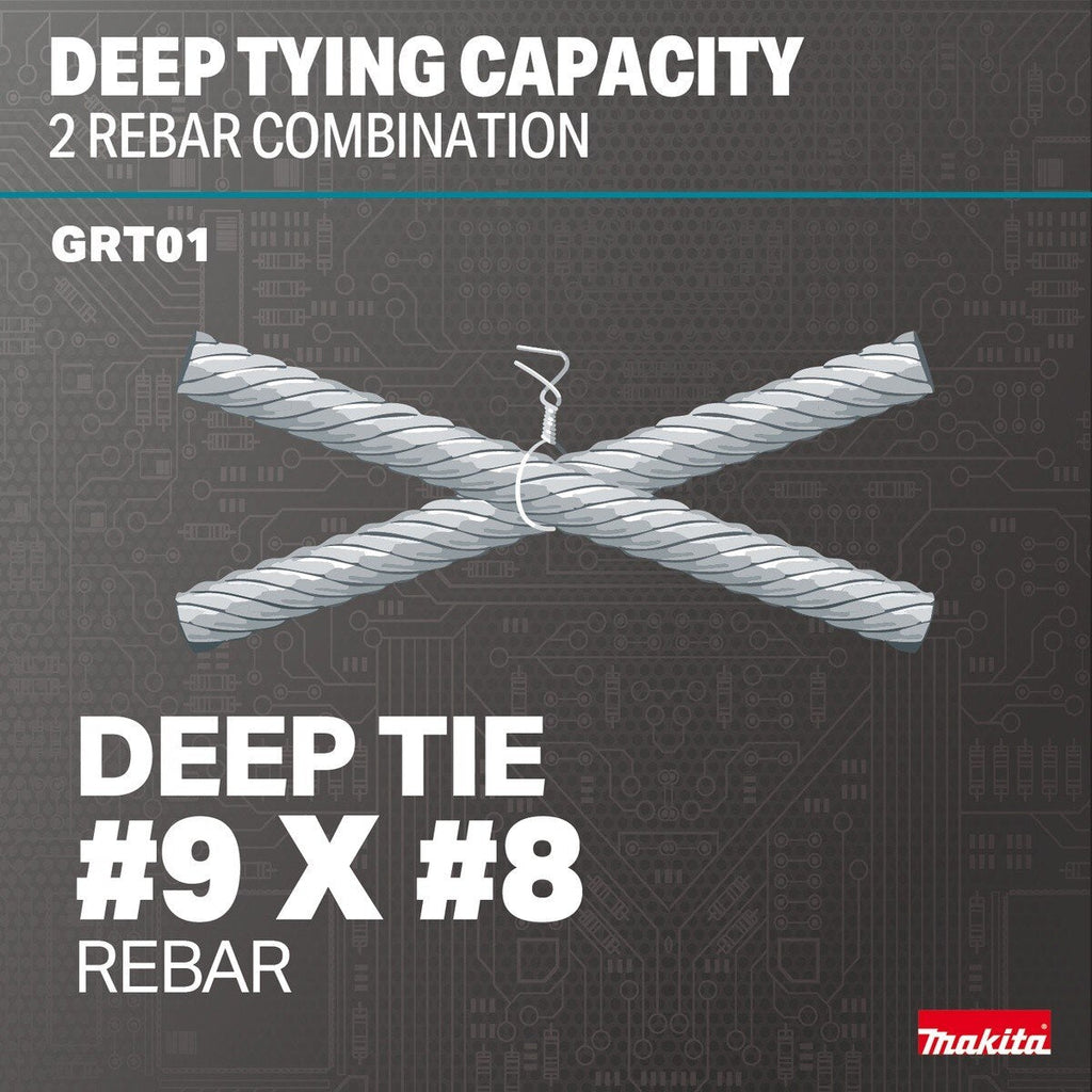Makita GRT01D 40V max XGT Brushless 16 Gauge Rebar Tying Tool Kit (2) 2.5Ah Batteries