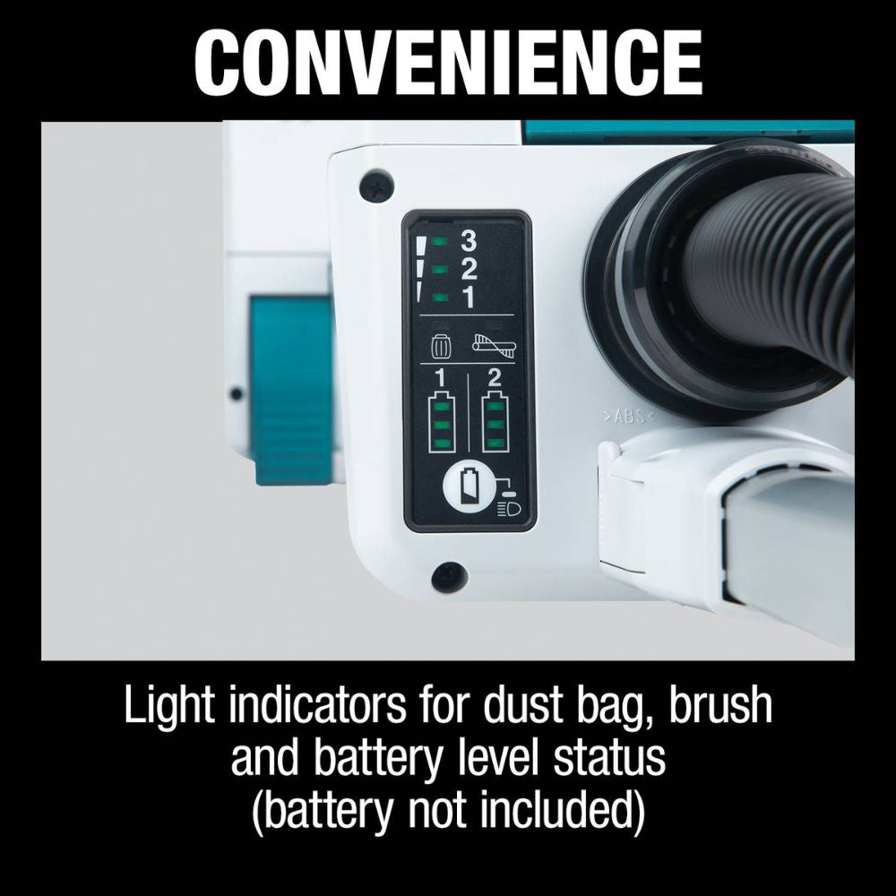 Makita XCV19Z 36V (18V X2) LXT Brushless 1.3 Gallon HEPA Filter 12” Upright Vacuum (Tool Only)