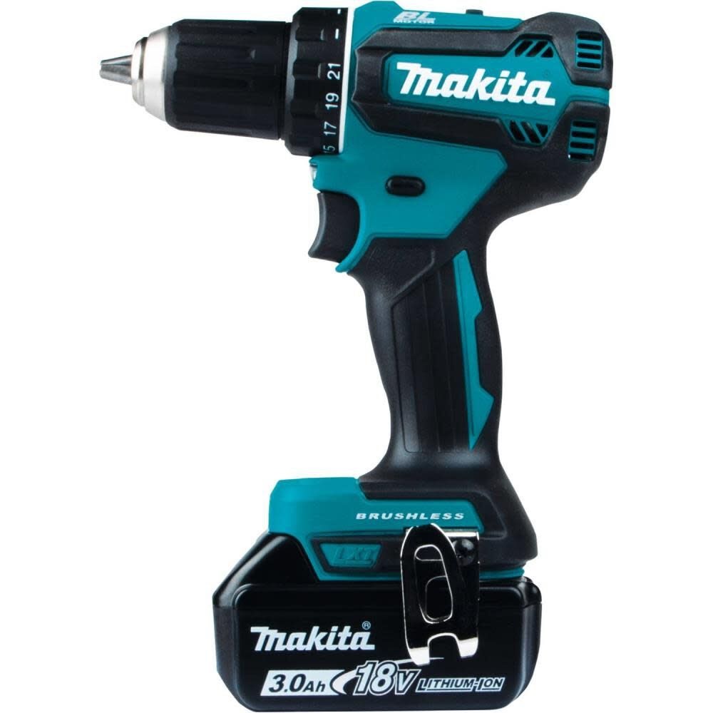 Makita XFD131X2 18V LXT Lithium-Ion Brushless Cordless 2 Pc. Combo Kit, XFD13, DML186W, bag (3.0Ah)