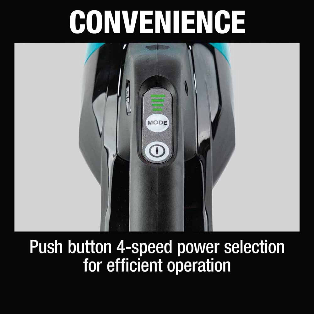 Makita XLC09ZB 18V LXT Lithium-ion Compact Brushless Cordless 4-Speed Vacuum, w/ Push Button (Tool Only)