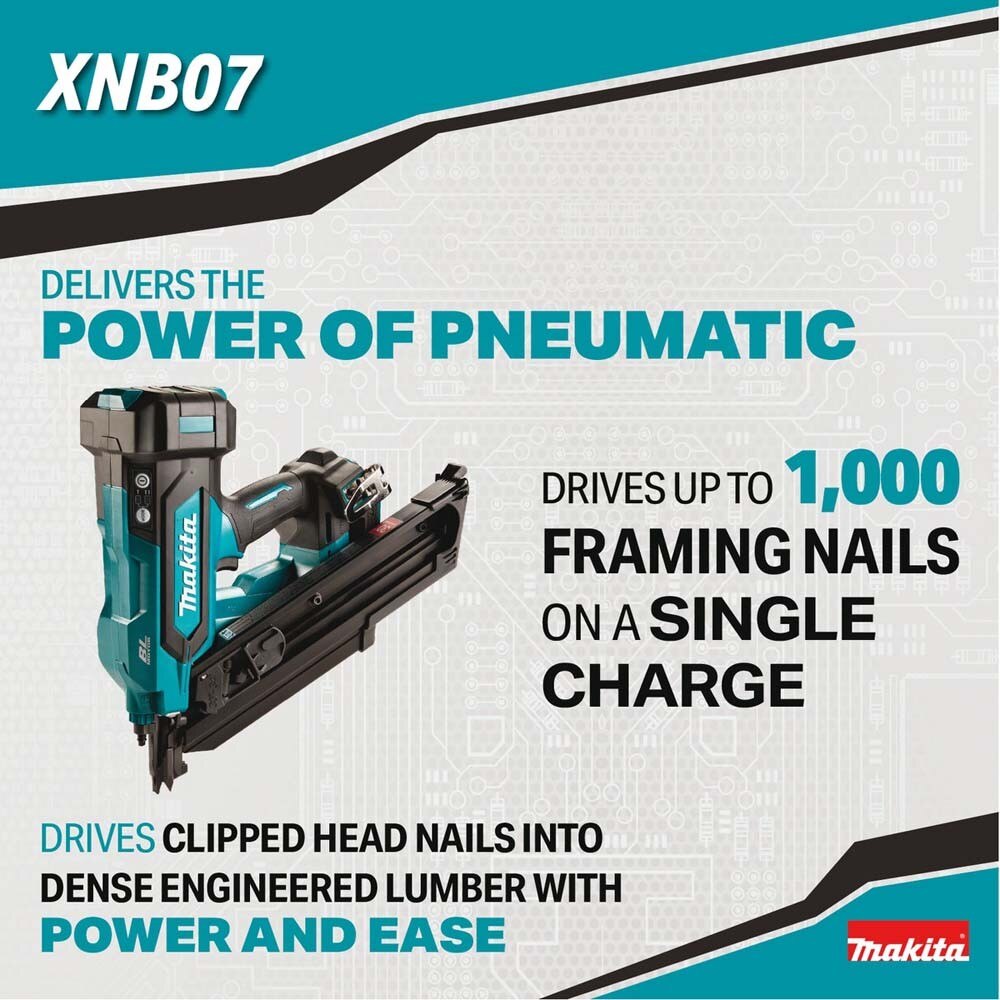 Makita XNB07Z 30 Degree Clipped Head 3-1/2 in. Framing Nailer, Tool Only (Bare Tool)