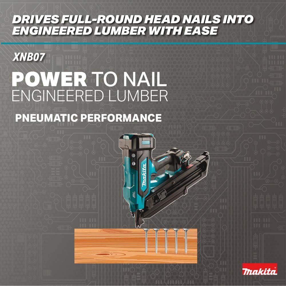 Makita XNB07Z 30 Degree Clipped Head 3-1/2 in. Framing Nailer, Tool Only (Bare Tool)