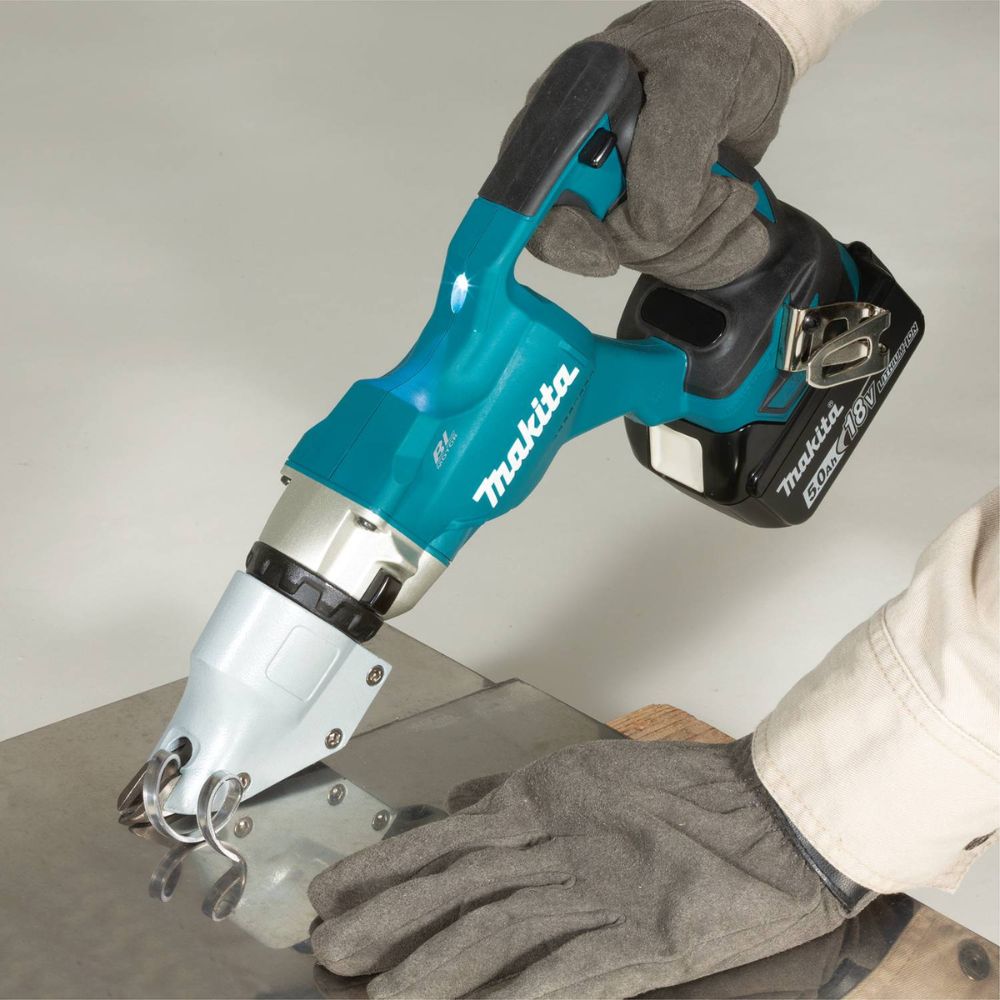 Makita XSJ03T 18V LXT Lithium-Ion Brushless Cordless 14 Gauge Straight Shear Kit, bag (5.0Ah)