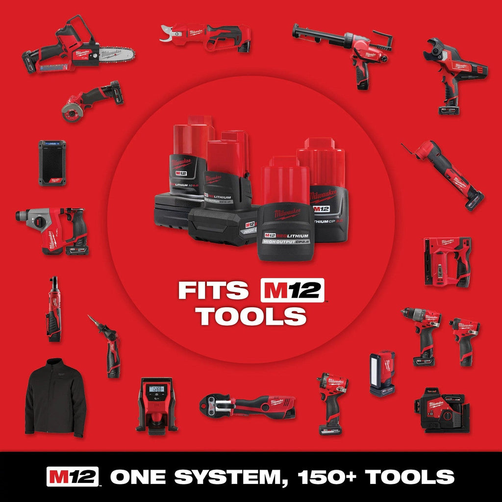 Milwaukee 3059-21 M12 FUEL 3/8" Extended Reach Ratchet Kit with 2.5Ah Battery and Charger