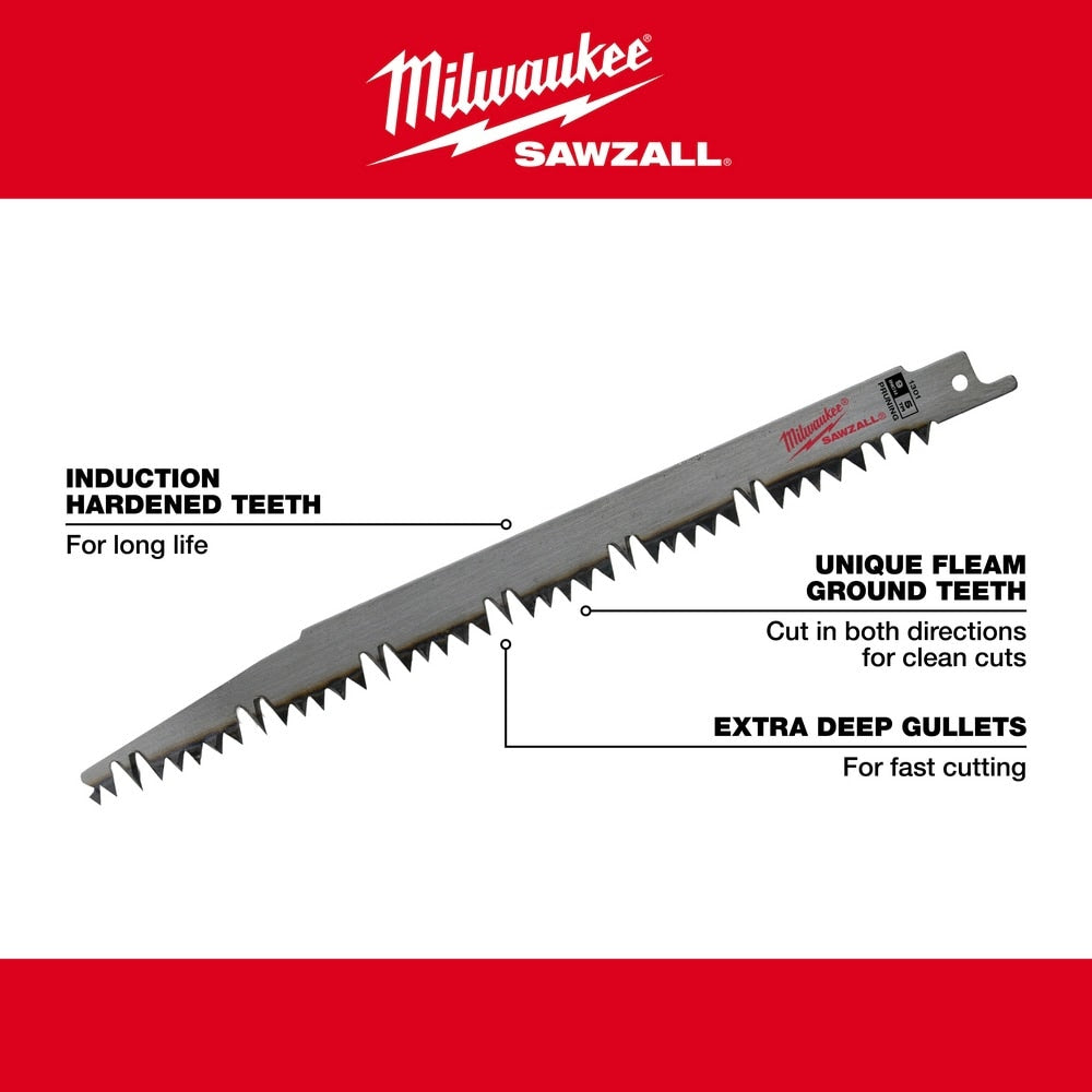 Milwaukee 48-00-1305 12 in. 5 TPI Pruning SAWZALL® Blade