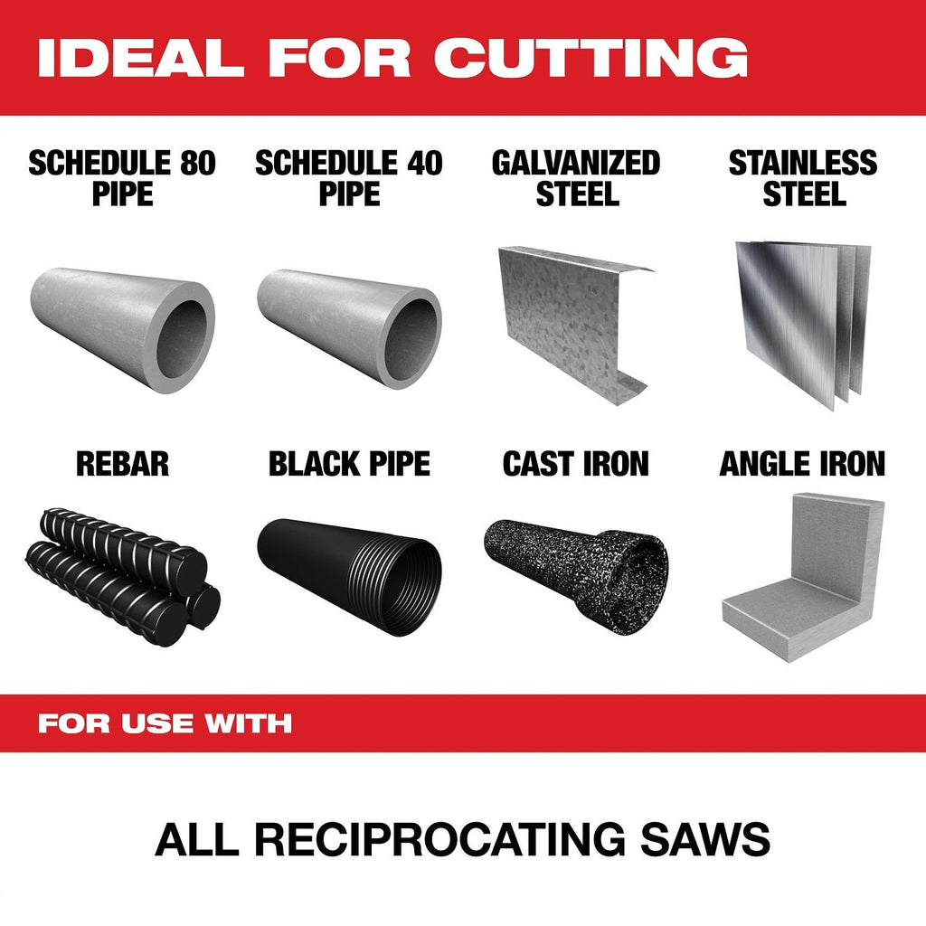 Milwaukee 48-00-5562 9" 7TPI The TORCH with NITRUS CARBIDE for CAST IRON 5PK