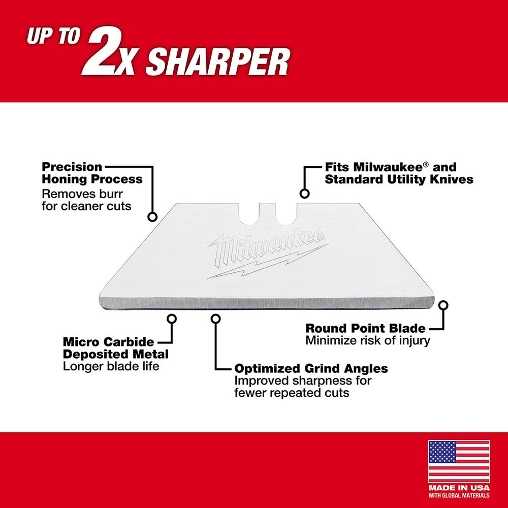 Milwaukee 48-22-1954 50 PC Carton Utility Knife Blades w/ Dispenser