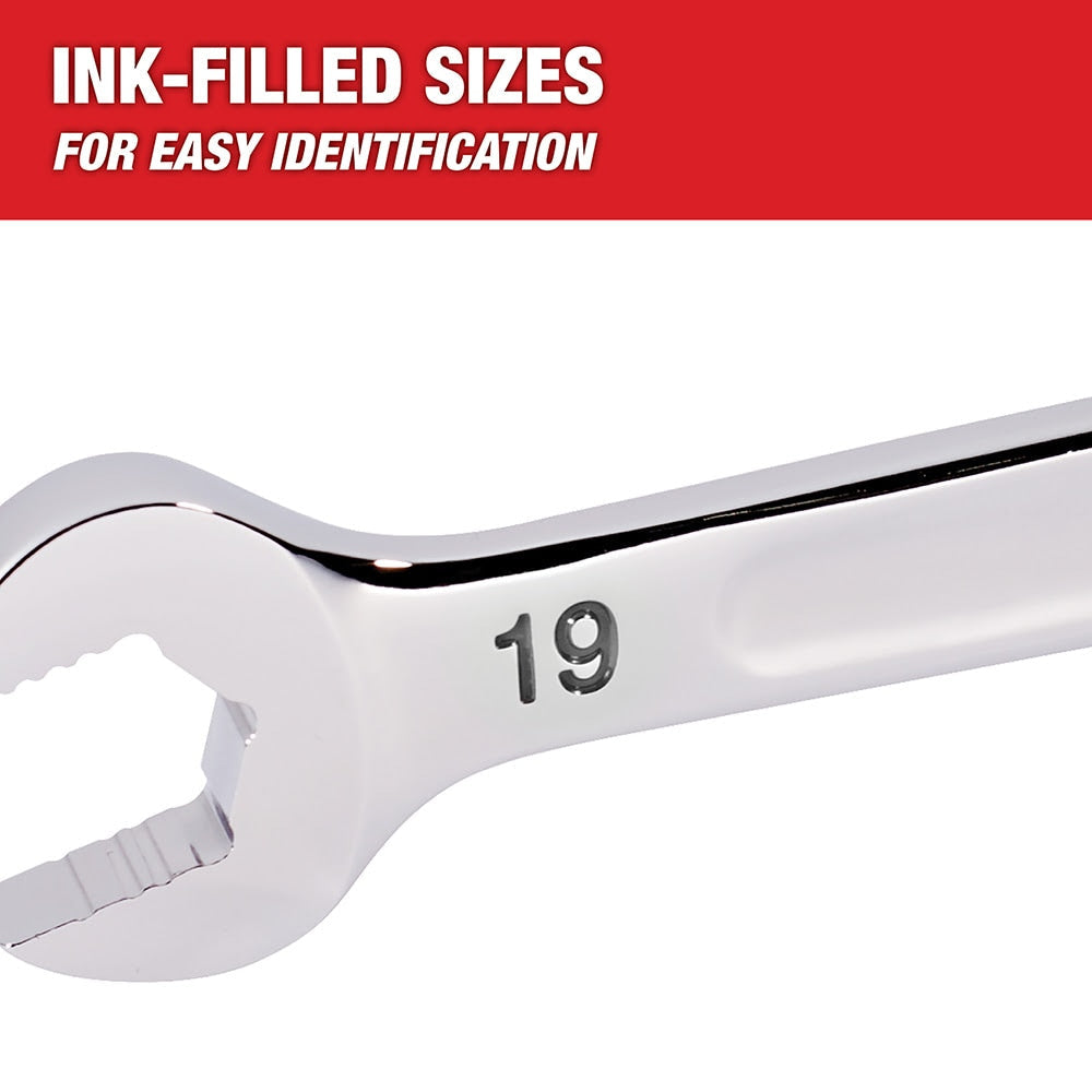 Milwaukee 48-22-9506 7 Piece Ratcheting Combination Wrench Set - Metric