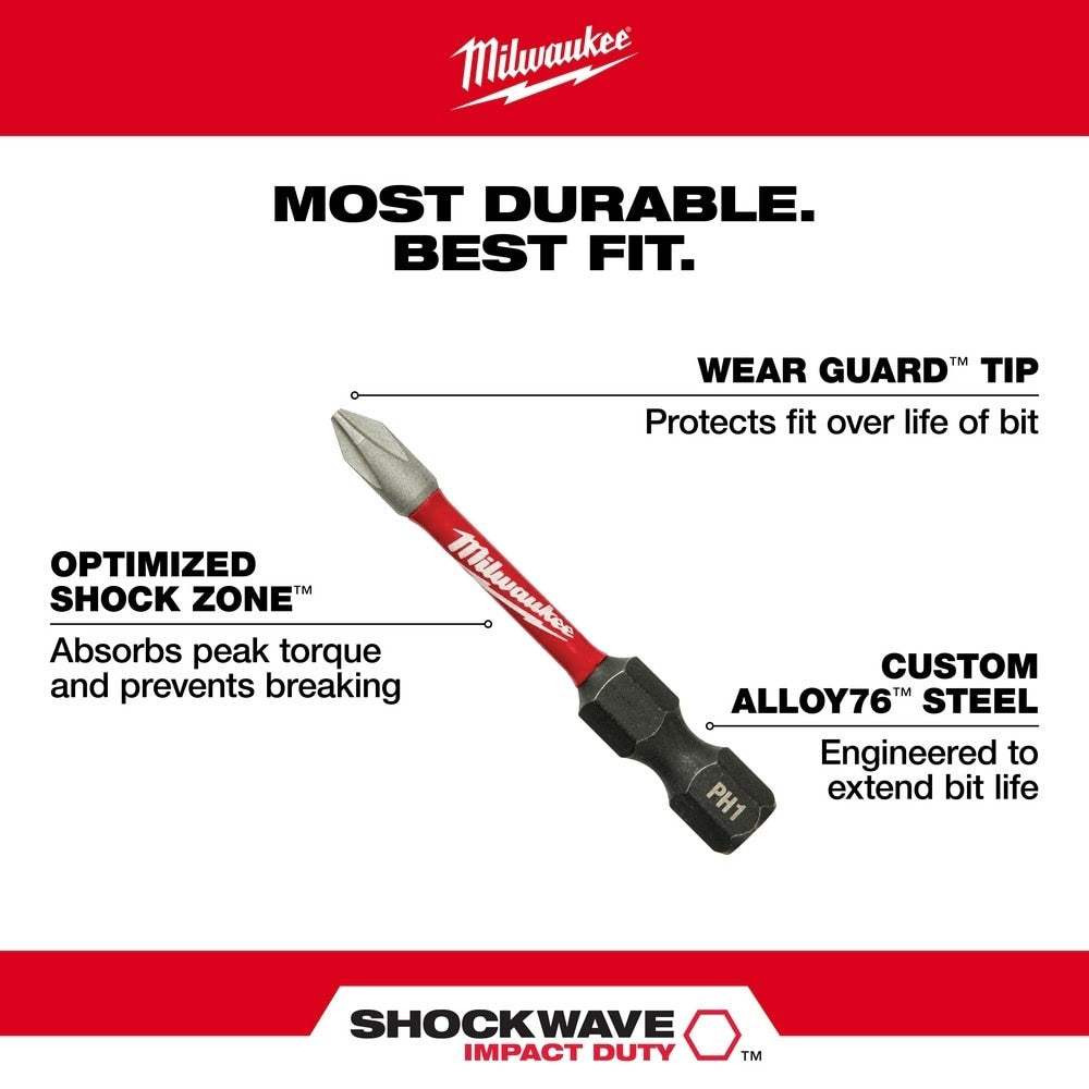 Milwaukee 48-32-4463 SHOCKWAVE 2" PH3 Impact Bit