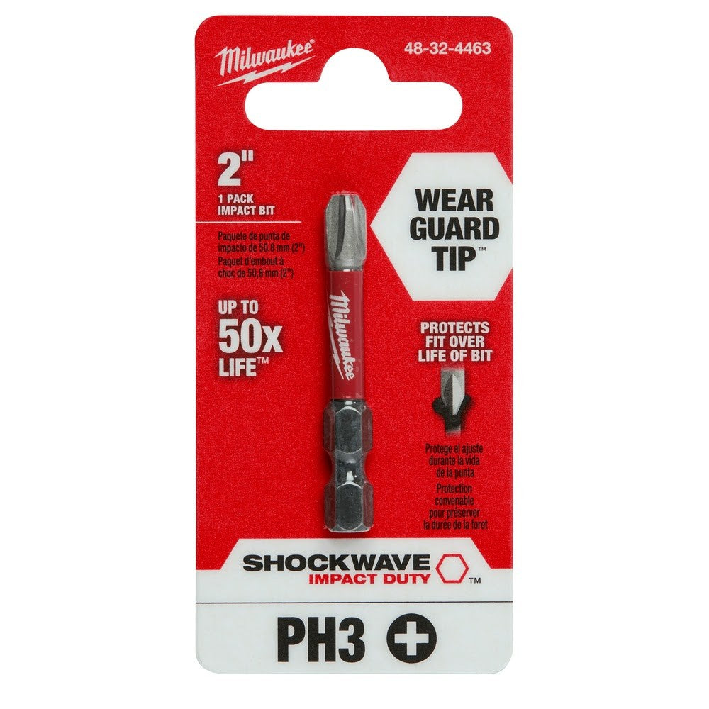 Milwaukee 48-32-4463 SHOCKWAVE 2" PH3 Impact Bit