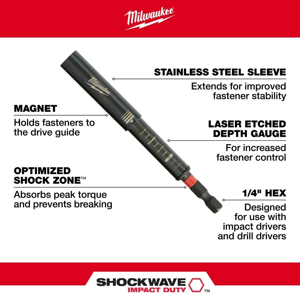 Milwaukee 48-32-4519 SHOCKWAVE 3PC Impact Magnetic Drive Guide Set