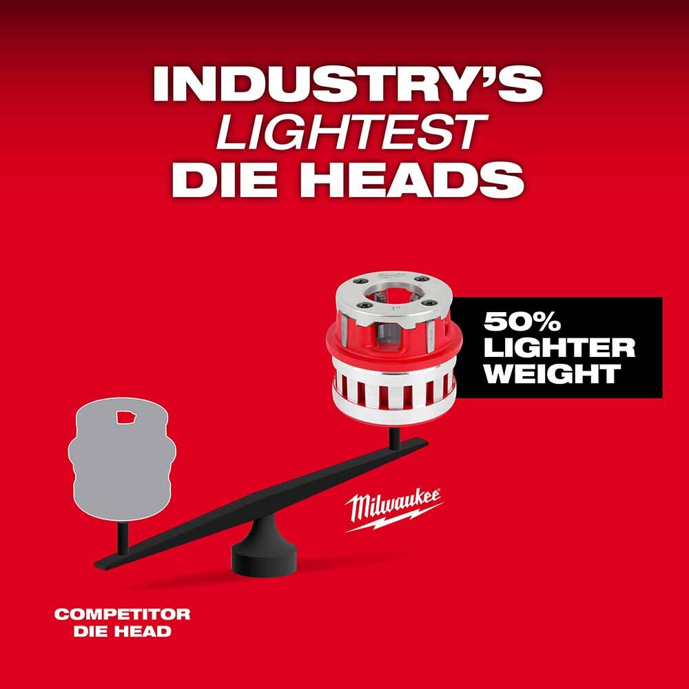 Milwaukee 48-36-1011 1-1/2" High Speed NPT Portable Pipe Threading Forged Aluminum Die Head