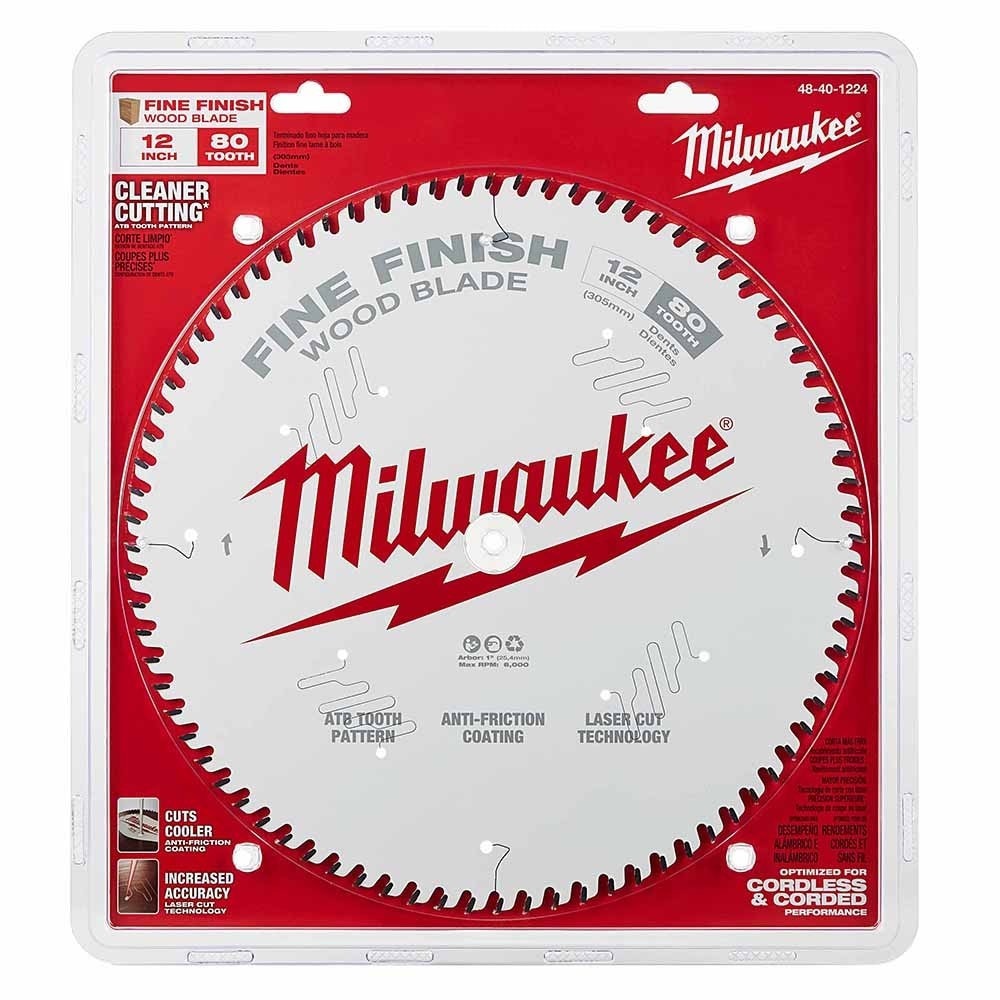 Milwaukee 48-40-1224 12" 80T Fine Finish Circular Saw Blade