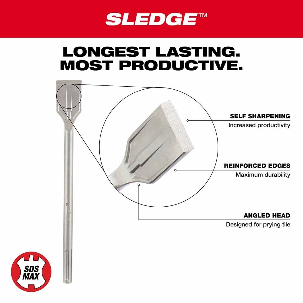 Milwaukee 48-62-4088 SDSMAX 3-1/4" x 12" Tile Chisel