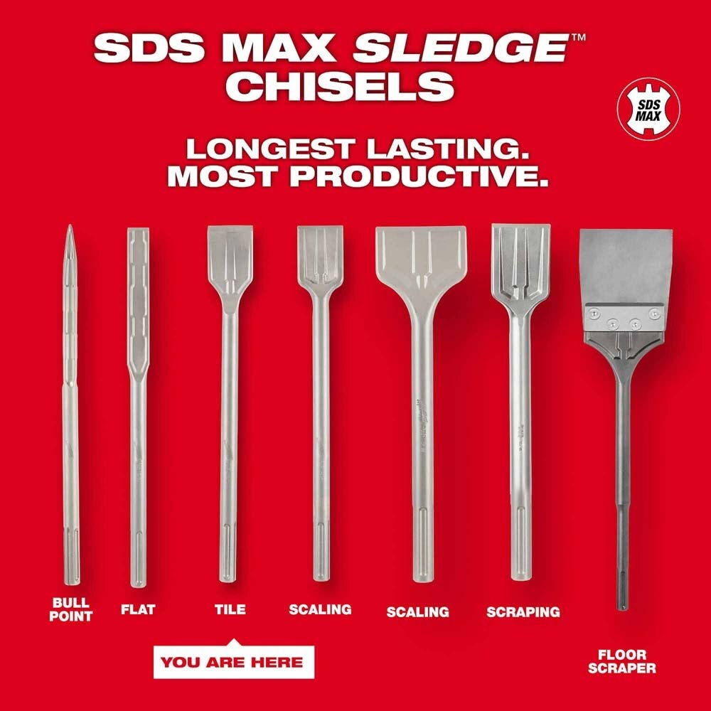 Milwaukee 48-62-4088 SDSMAX 3-1/4" x 12" Tile Chisel