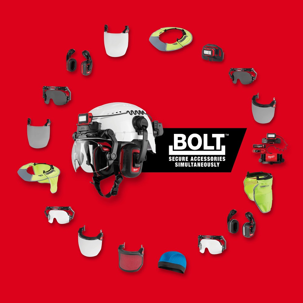 Milwaukee 48-73-1460 BOLT Task Full Face Shield - Clear Uncoated Lens (Compatible with Milwaukee BOLT Safety Helmets & BOLT Hard Hats)