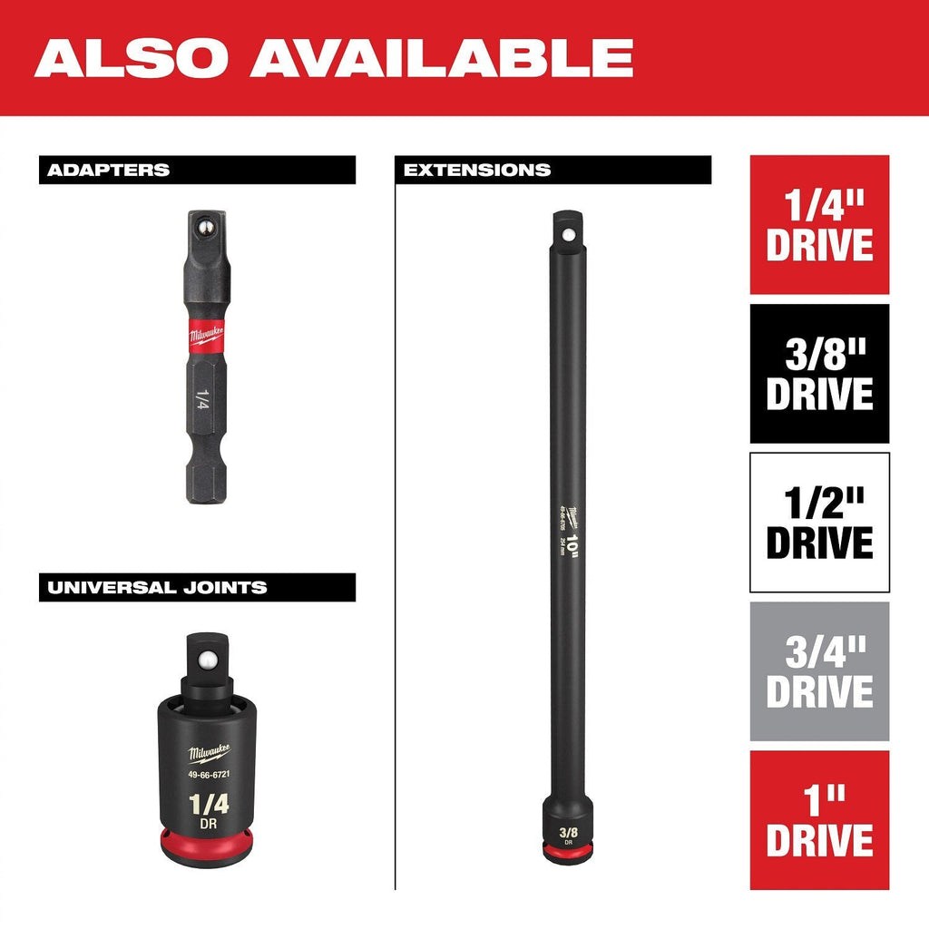 Milwaukee 49-66-6044 SHOCKWAVE 1/4" Drive 10 mm Deep 6 Point Impact Socket