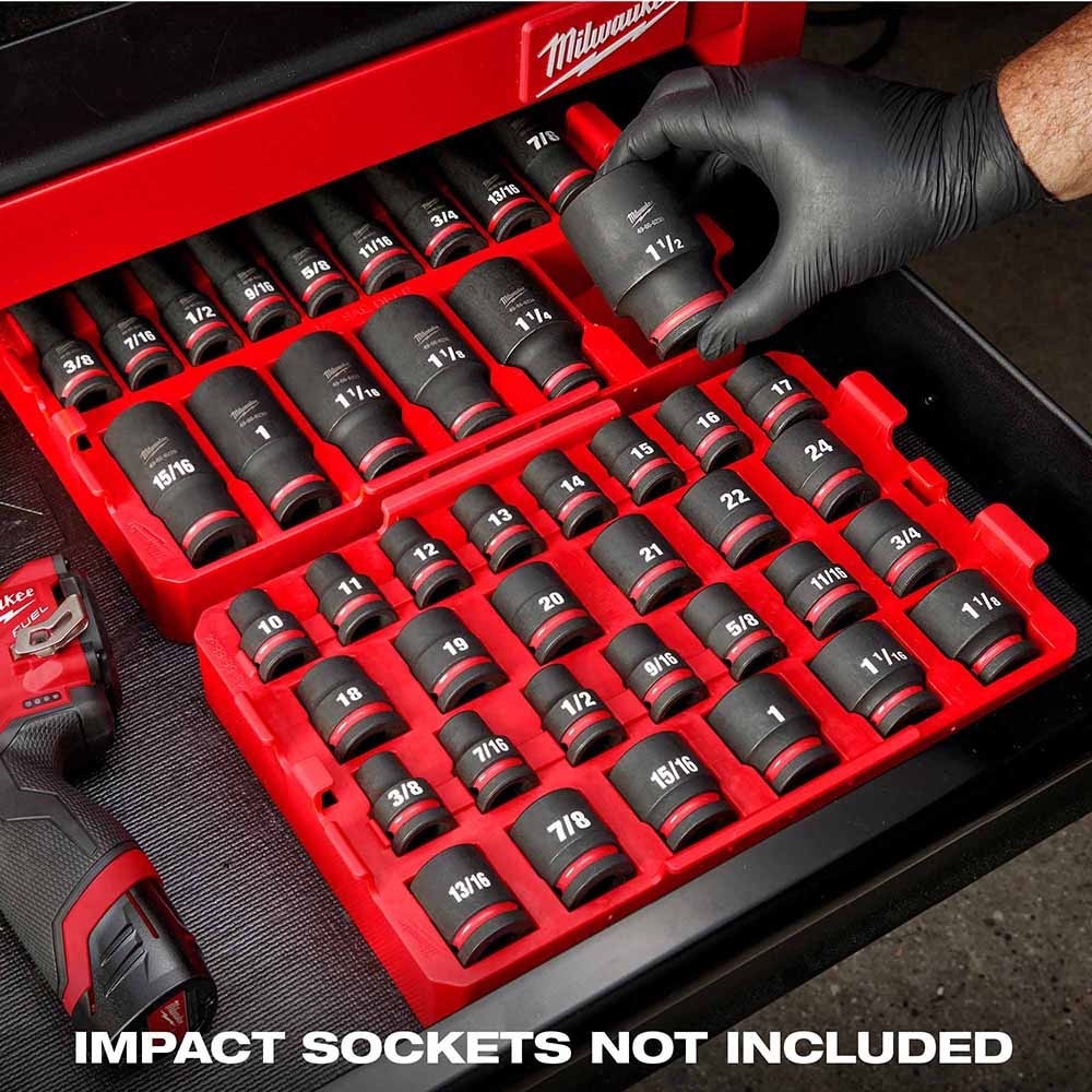 Milwaukee 49-66-6834 Shockwave Impact Duty Socket 1/2" Drive 27-Piece MM Tray Only