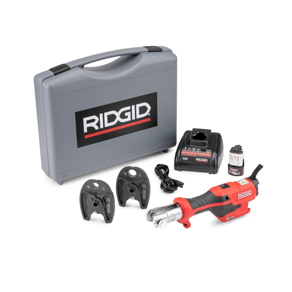 Ridgid 72543 RP 115 Mini Press Tool 12V Battery Kit with PureFlow Jaws 1/2 in. to 3/4 in. (1 Kit)
